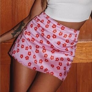Princess Polly Floral Pink Mini Skirt